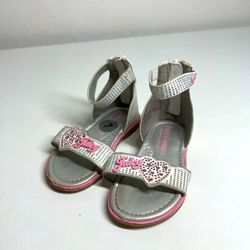 Juicy Couture Toddler Sandals, pink and silver! Size 7